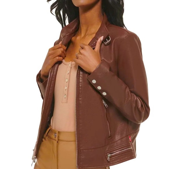 Plus Size Levi's Women's Faux Leather Jacket - Picture 1 of 4